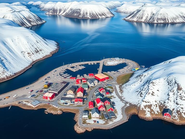 Aerial view of Nuuk, the capital of Greenland